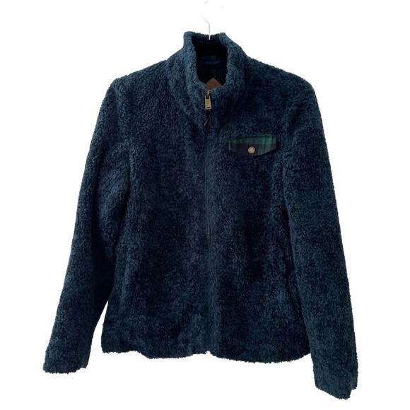 Pendleton Navy Sherpa Zip-Up Fleece Jacket with Stand Collar – Size S - Picture 2 of 8